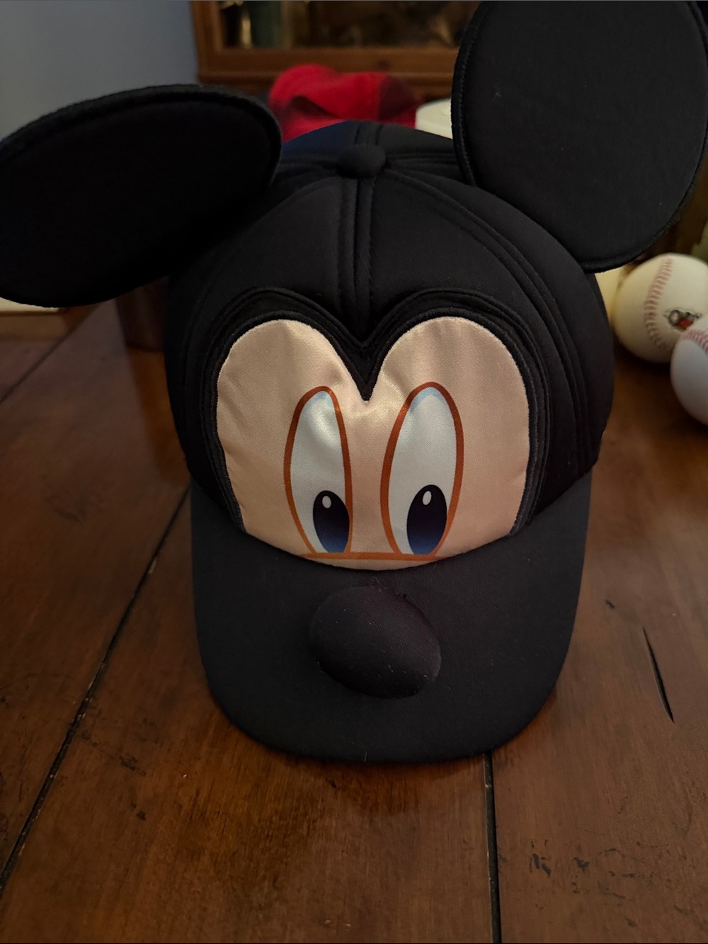 Kids Black Character Ear Cap with Face Detail
